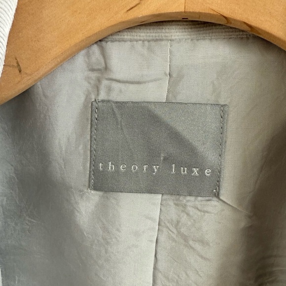 Theory Luxe Light Grey Mini Rib Corduroy Blazer • S - Picture 3 of 9